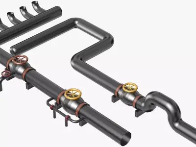 Black Industrial Pipes Model 3D model purchase