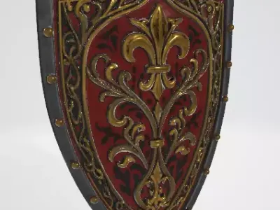 Medieval Knight Shield 3D model