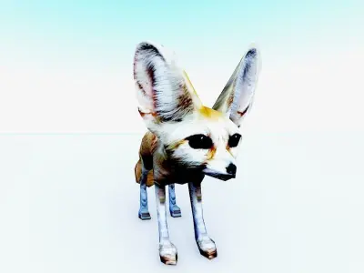 3d hd model of realistic fennec  sand fox  3D model