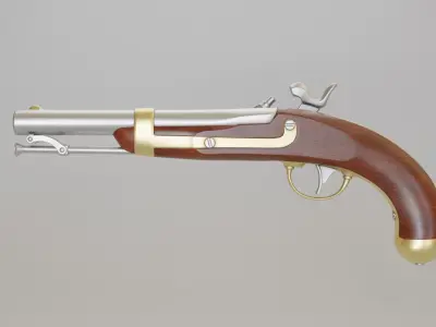US Model 1842 Percussion - PBR Low-poly 3D model