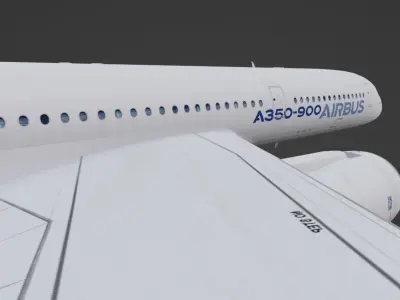 Airbus a350 plane and a320 cockpit 3D model