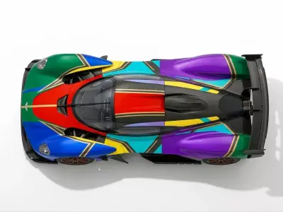 Aston Martin Valkyrie AMR Pro Multi Color Art Livery Low-poly 3D model