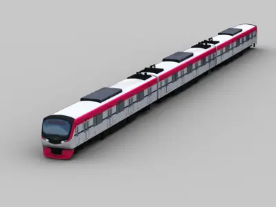 Lowpoly Train 10 Low-poly 3D model