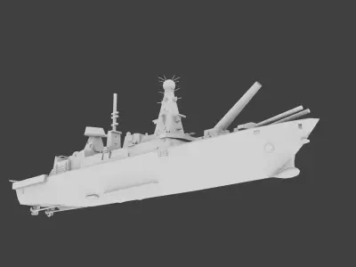 HSM Daring Type 45 destroyer Low-poly 3D model