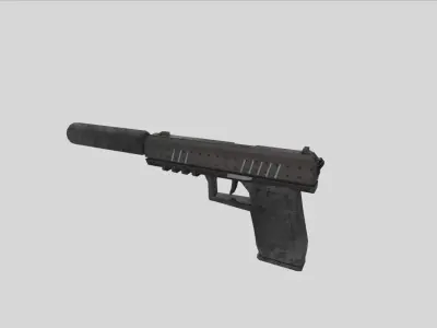low poly no brand handgun 2 Low-poly 3D model