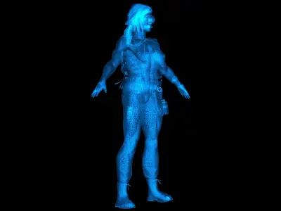 Female Military Soldier 3D model