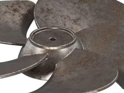 Rusty Steel Fan Blade 3D model