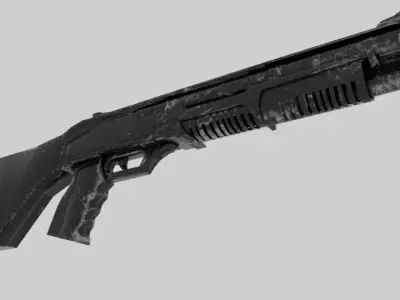 High-Quality 3D Shotgun - Game-Ready Asset Low-poly 3D model