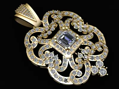 ANTIQUE PRECIOUS PENDANT 3D PRINTABLE MODEL 3D print model