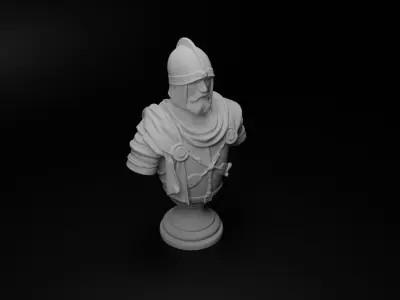Medieval Knight Bust Chess 3D print model