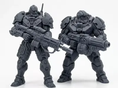 Futuristic Soldiers Miniature Set   3D print model