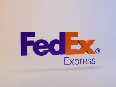 FedEx logo Low-poly 3D model