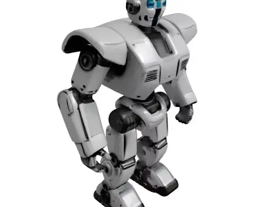 Dented Metal Robot Toy 3D model
