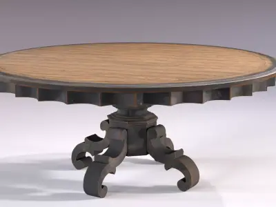 Arabella 72in round dining table Low-poly 3D model
