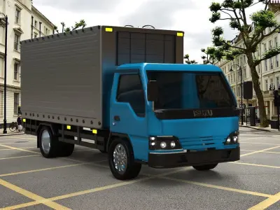 Isuzu truck 3d model Low-poly 3D model