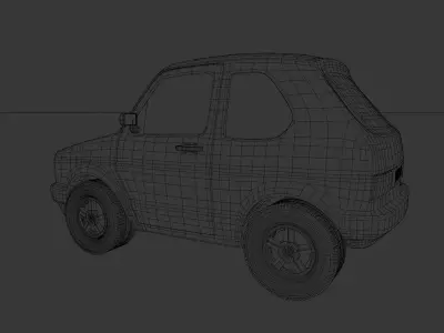 Low Poly Stylized VW Golf 1 Low-poly 3D model