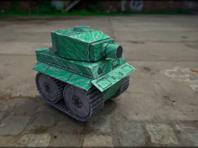 Paper Tanks Low-poly 3D model