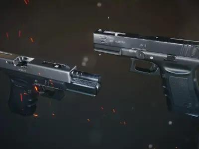 Glock 18C Low-poly 3D model