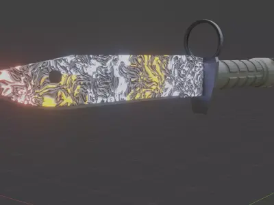Bayonet knife Low-poly 3D model