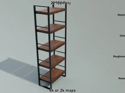 Shelf Manchester Tall Low-poly 3D model