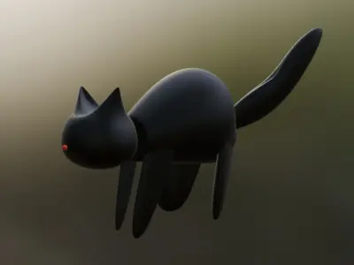 The First Half-baked Cat 3D model Free 3D model