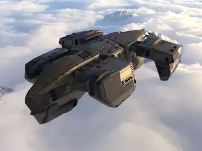 Sci Fi Spaceship Low-poly 3D model buy