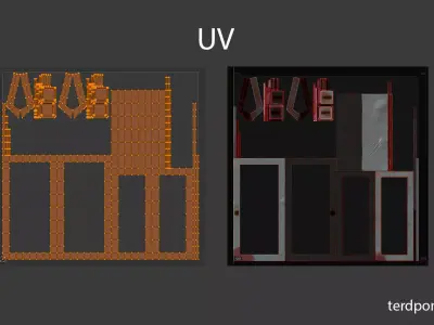 Post-Apocalyptic Rusty Metal Security Door Low-poly 3D model