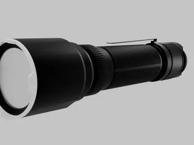 High Poly Tactical Flashlight Realistic 3D Model 3D model