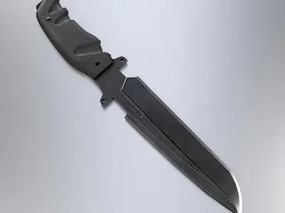 Army combat knife pbr realistic 3d model Low-poly 3D model