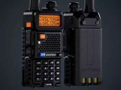 UV-5 walkie talkie game-ready 3d model Low-poly 3D model