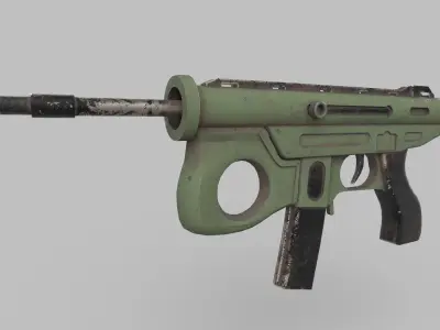 smg gun Low-poly 3D model purchase