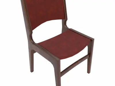 Wooden teak chair 3d model Low-poly 3D model