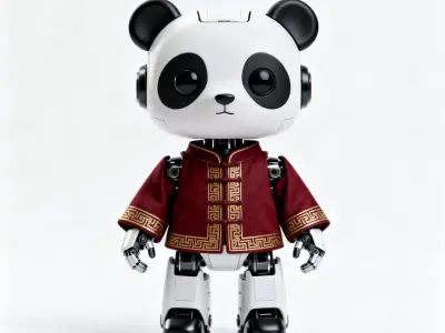 Robotic Panda Character 3D Model Low-poly 3D model