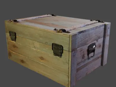 Wooden Box 3D model 2