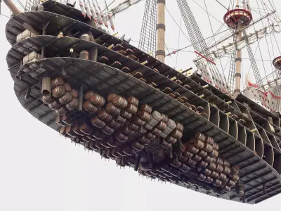 This 3D Galleon red  includes a fully detailed interior 04 3D model