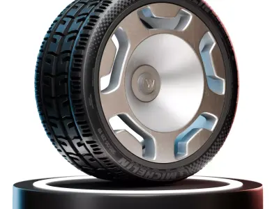 Realistic Car Wheel 3D Model - 4K Textures Realistic 3D model Low-poly 3D model