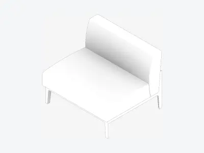 Furniture - Sofa - Contemporary - Oak - Chair Low-poly 3D model