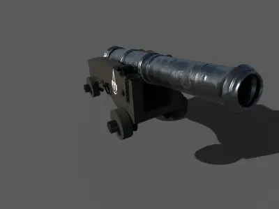assassins creed black flag ship cannon 3D model