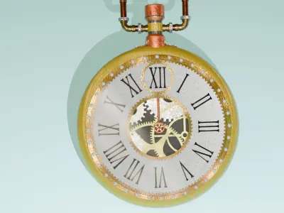 Steampunk pocket watch 3D model purchase