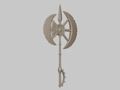 Stylized Water Axe High Poly 3D model