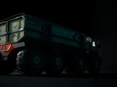 Scifi Military Transport Truck Vehicle 3D-Model 3D model
