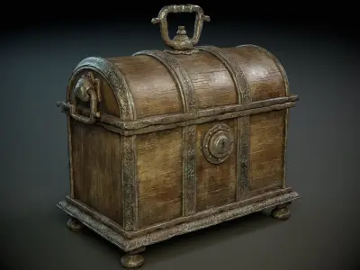 Ancient Treasure Chest PBR Low-poly 3D model