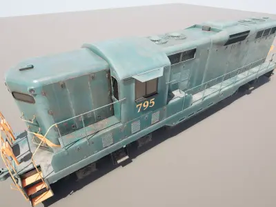 Locomotive  Mid-Poly PBR Model Low-poly 3D model