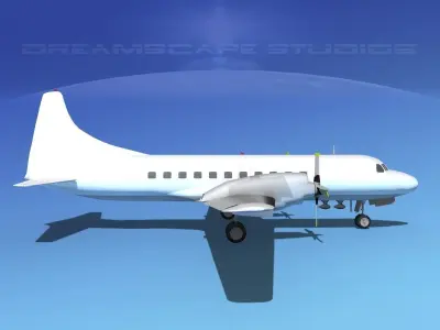 Convair CV-580 Unmarked cargo 3D model