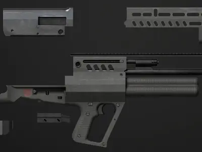 Tavor TS12B Low-poly 3D model