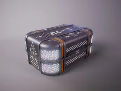 PBR SciFi Portable Containment Unit Low-poly 3D model