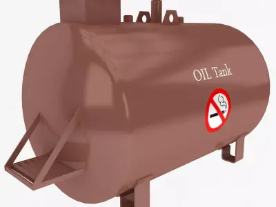 Oil Tank Low-poly 3D model