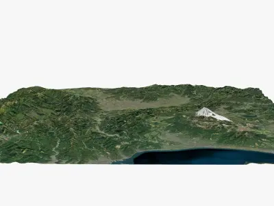 Mount Fuji Area Real Color 3D model
