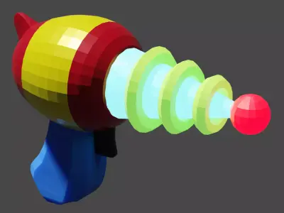 Low Poly Alien Laser Gun Low-poly 3D model