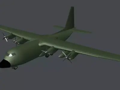 Military Transport Plane Low-poly 3D model